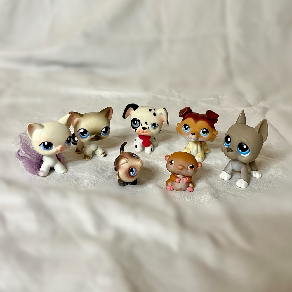 Rare Vintage Collectable Littlest Pet Shop Pets Hamster Cat Dog Ferret